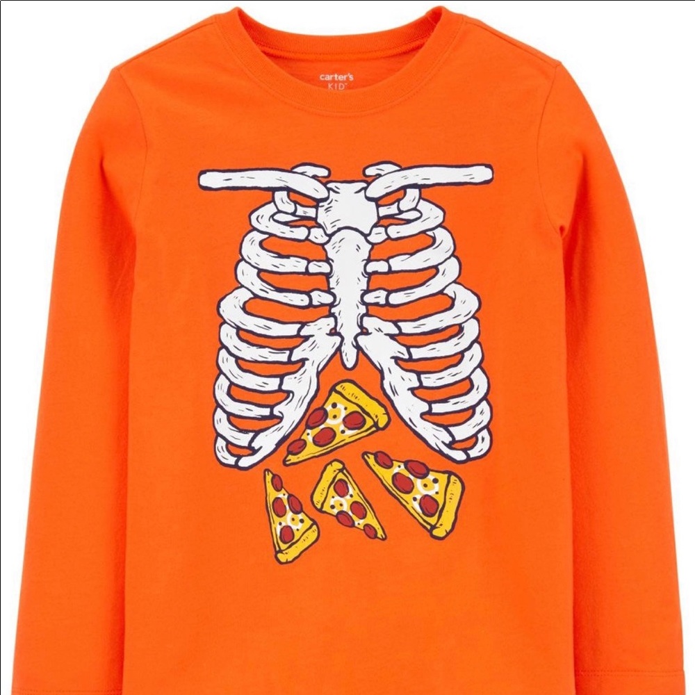 Boys Skeleton Pizza Shirt